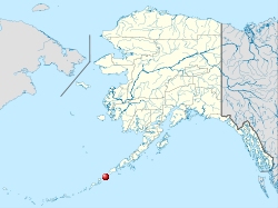 Sedanka Island on the map. Sedanka Island on the map.
